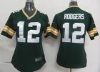 Women Nike Green Bay Packers #12 Rodgers green Jersey