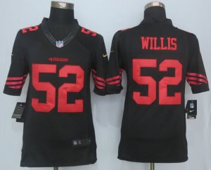 Nike San Francisco 49ers #52 Willis Black Jerseys(Limited)