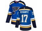 Men Adidas St. Louis Blues #17 Jaden Schwartz Blue Home Authentic Stitched NHL Jersey