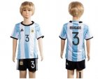 Argentina #3 Mercado Home Kid Soccer Country Jersey