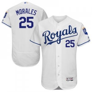 Kansas City Royals #25 Kendrys Morales White Flexbase Authentic Collection Stitched Baseball Jersey