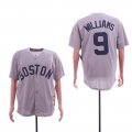 Red Sox #9 Ted Williams Gray Cooperstown Collection Cool Base Jersey