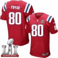 Mens Nike New England Patriots #80 Irving Fryar Elite Red Alternate Super Bowl LI 51 NFL Jersey