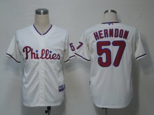 MLB Philadephia Phillies #57 Herndon Cream[Cool Base]