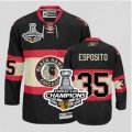 nhl jerseys chicago blackhawks #35 esposito black third edition[2013 Stanley cup champions]