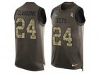 Mens Nike New York Jets #24 Morris Claiborne Limited Green Salute to Service Tank Top NFL Jersey