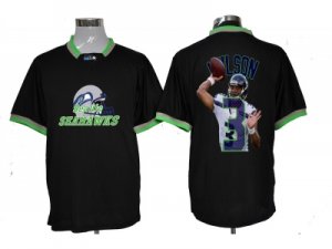 Nike NFL Seattle Seahawks #3 Russell Wilson black jerseys[all-star fashion]