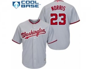 Youth Majestic Washington Nationals #23 Derek Norris Replica Grey Road Cool Base MLB Jersey