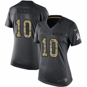 Womens Nike Buffalo Bills #10 Robert Woods Limited Black 2016 Salute to Service NFL Jersey