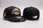 Lakers Fresh Logo Black Peaked Adjustable Hat YP