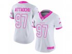 Women Nike Los Angeles Chargers #97 Jeremiah Attaochu Limited White-Pink Rush Fashion NFL Jersey