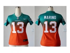 Nike women jerseys miami dolphins #13 marino green-orange[Elite II drift fashion]