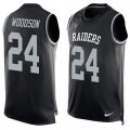 Nike Oakland Raiders #24 Charles Woodson Black Team Color Men Stitched NFL Limited Tank Top Jersey