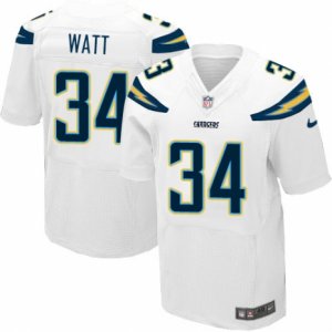 Mens Nike San Diego Chargers #34 Derek Watt Elite White NFL Jersey