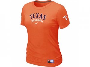 Women Texas Rangers Nike Orange Short Sleeve Practice T-Shirt