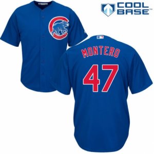 Men\'s Majestic Chicago Cubs #47 Miguel Montero Authentic Royal Blue Alternate Cool Base MLB Jersey