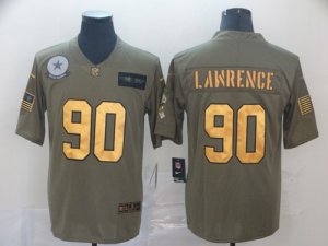 Nike Cowboys #90 Demarcus Lawrence 2019 Olive Gold Salute To Service Limited Jersey