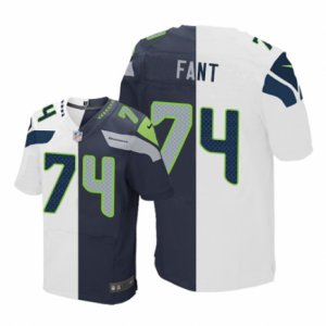 Men\'s Nike Seattle Seahawks #74 George Fant Elite Team Road Two Tone NFL Jersey