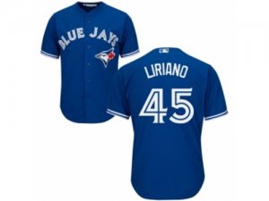 Youth Majestic Toronto Blue Jays #45 Francisco Liriano Replica Blue Alternate MLB Jersey