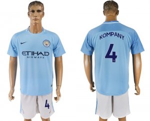 2017-18 Manchester City 4 KOMPANY Home Soccer Jersey