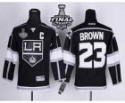 Youth nhl jerseys los angeles kings #23 brown black-white[2014 stanley cup][patch C]