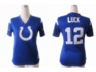 Nike Women Indianapolis Colts #12 Andrew Luck field flirt fashion blue jerseys(2012)