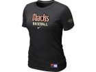 Wome Arizona Diamondbacks Crimson Nike Black Short Sleeve Practice T-Shirt
