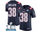 Men Nike New England Patriots #38 Brandon Bolden Limited Navy Blue Rush Vapor Untouchable Super Bowl LII NFL Jersey