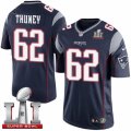 Youth Nike New England Patriots #62 Joe Thuney Elite Navy Blue Team Color Super Bowl LI 51 NFL Jersey