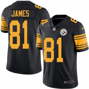 Men Nike Pittsburgh Steelers #81 Jesse James Black Color Rush Limited Jersey