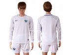 France Blank White Goalkeeper Long Sleeves Soccer Country Jersey