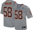 Nike Broncos #58 Von Miller Lights Out Grey With Hall of Fame 50th Patch NFL Elite Jersey
