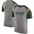 Green Bay Packers Enzyme Shoulder Stripe Raglan T-Shirt Heathered Gray