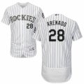 Men's Majestic Colorado Rockies #28 Nolan Arenado White Flexbase Authentic Collection MLB Jersey