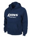 Detroit Lions Authentic font Pullover Hoodie D.Blue