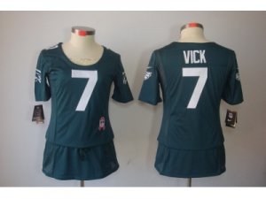 Nike Women Philadelphia Eagles #7 Michael Vick green jerseys[breast cancer awareness]