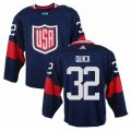 Men Adidas Team USA #32 Jonathan Quick Navy Blue 2016 World Cup Ice Hockey Jersey