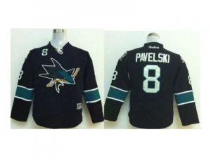 youth nhl jerseys san jose sharks #8 pavelski black[2014 new stadium]