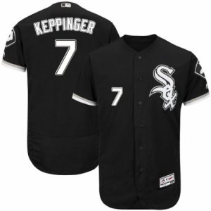 Men\'s Majestic Chicago White Sox #7 Jeff Keppinger Black Flexbase Authentic Collection MLB Jersey