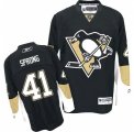 Mens Reebok Pittsburgh Penguins #41 Daniel Sprong Authentic Black Home NHL Jersey