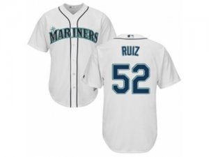 Youth Majestic Seattle Mariners #52 Carlos Ruiz Authentic White Home Cool Base MLB Jersey