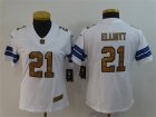 Nike Cowboys #21 Ezkiel Elliott White Women Gold Vapor Untouchable Limited Jersey