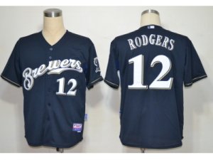 MLB Jerseys Milwaukee Brewers #12 Rodgers Dark Blue Cool Base