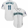 Mariners #11 Edgar Martinez White 2019 Hall of Fame Induction Patch Cool Base Jersey