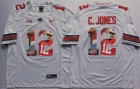 Ohio State Buckeyes 12 C.Jones White New Portrait Number College Jersey