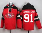 Nike San Francisco 49ers #91 Arik Armstead Red Player Pullover Hoodie