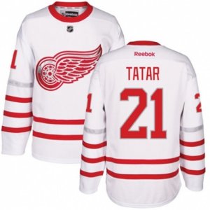 Mens Reebok Detroit Red Wings #21 Tomas Tatar Authentic White 2017 Centennial Classic NHL Jersey