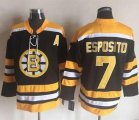 Boston Bruins #7 Phil Esposito Black Yellow CCM Throwback New Stitched NHL Jersey