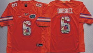 Florida Gators 6 Jeff Driskel Orange Portrait Number College Jersey