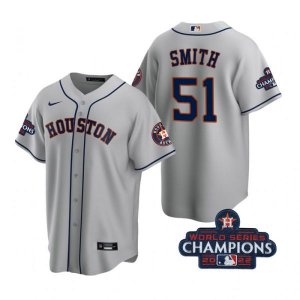 Astros #51 Will Smith Gray 2022 World Series Champions Cool Base Jersey